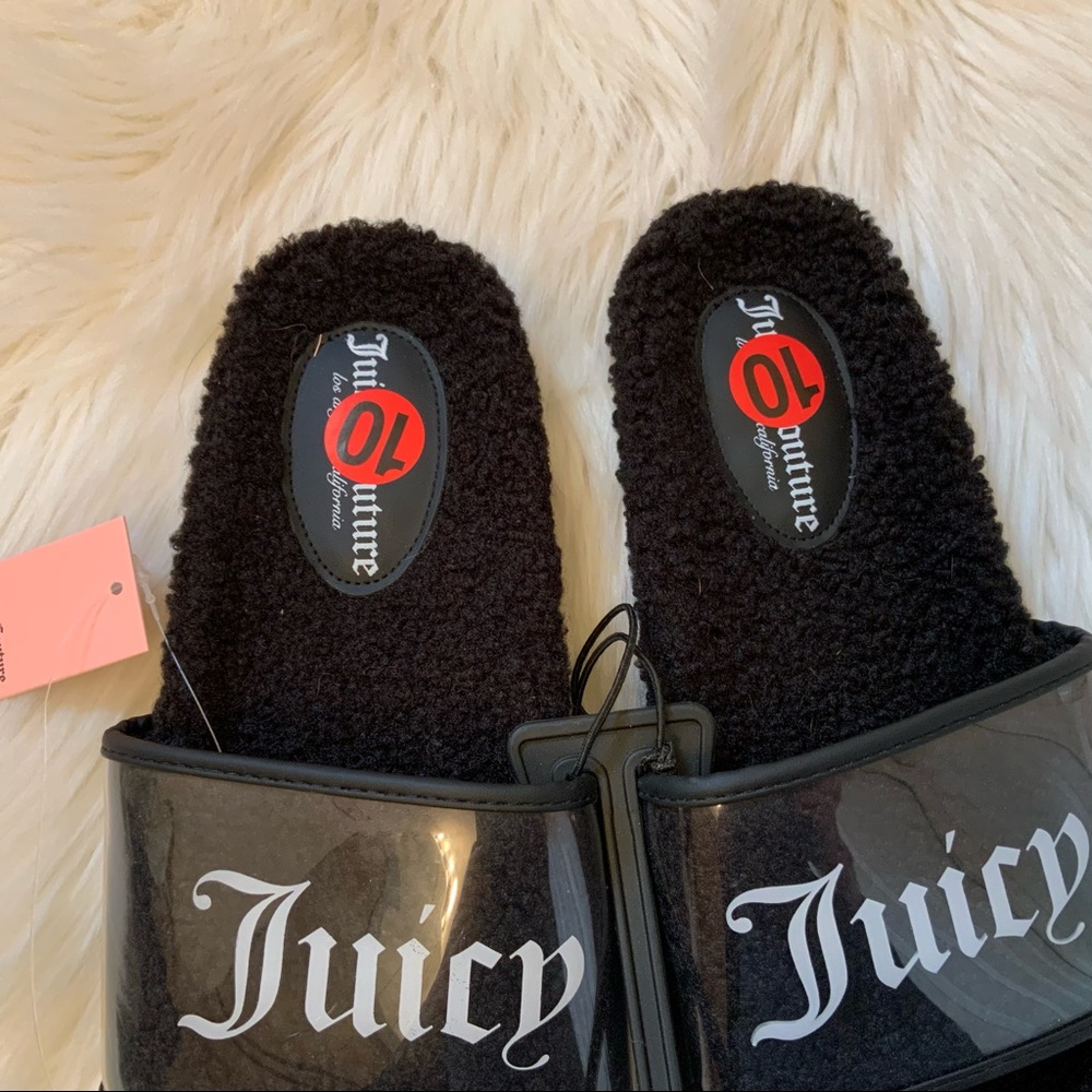 Juicy Couture Saga Fuzzy Slides Shoes - NWT - Size 10 - Picture 6 of 11